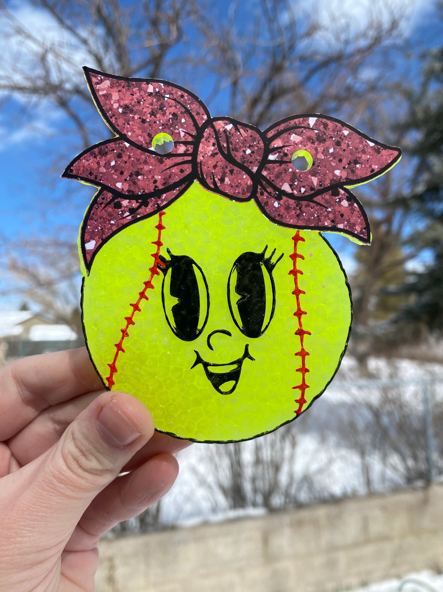 Baseball / Softball with Bow Freshie Mold