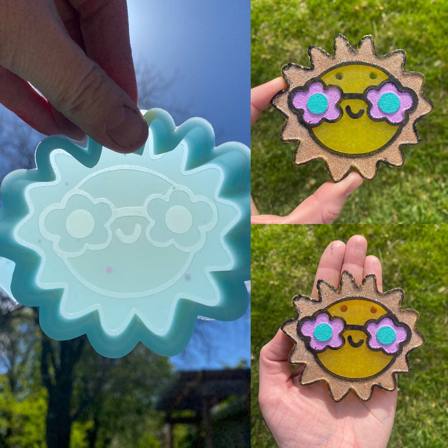 Sun with Flower Glasses Mold