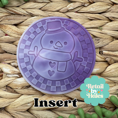 Snowman Round Insert for Circle Freshie Mold