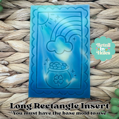 St. Patrick's Gold at End of Rainbow LONG RECTANGLE Insert Freshie Mold