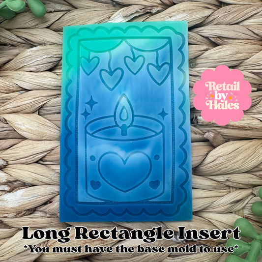 Valentine Candle LONG RECTANGLE Insert Freshie Mold