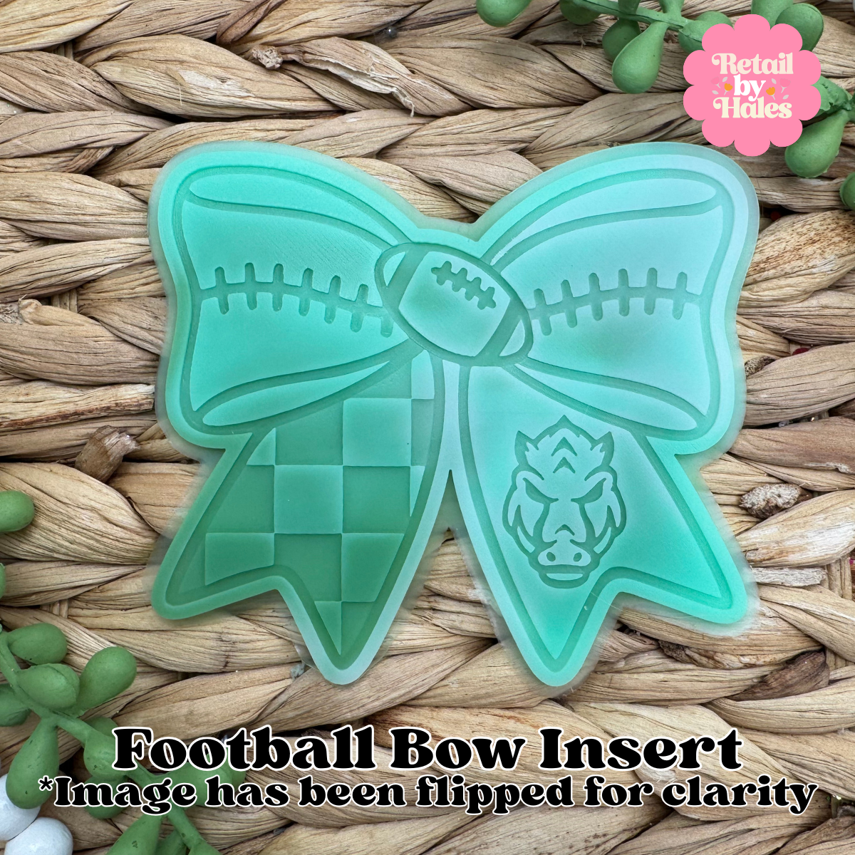 Razorback Arkansas Football Bow Insert Freshie Mold