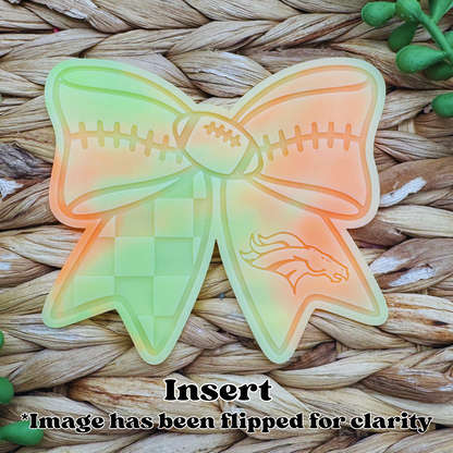 Broncos Football Bow Insert Freshie Mold