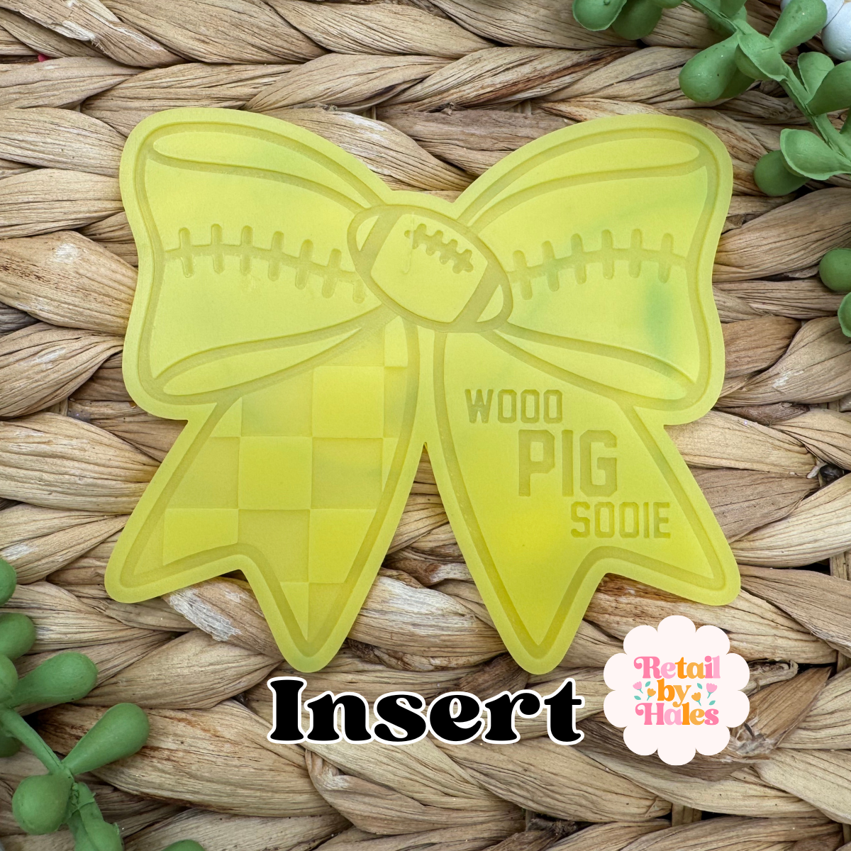 Woo Pig Sooie Arkansas Razorback Football Bow Insert Freshie Mold