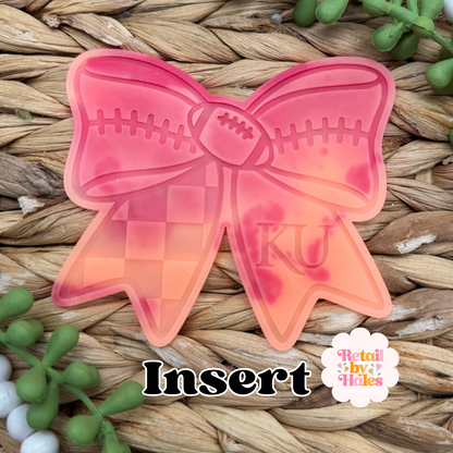 KU Kansas Jayhawk Football Bow Insert Freshie Mold