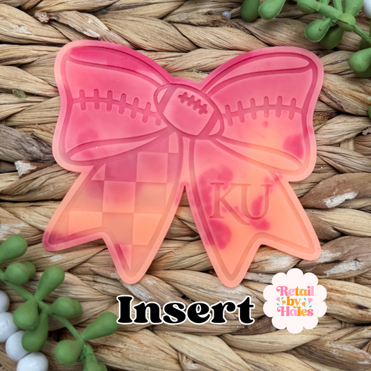 KU Kansas Jayhawk Football Bow Insert Freshie Mold