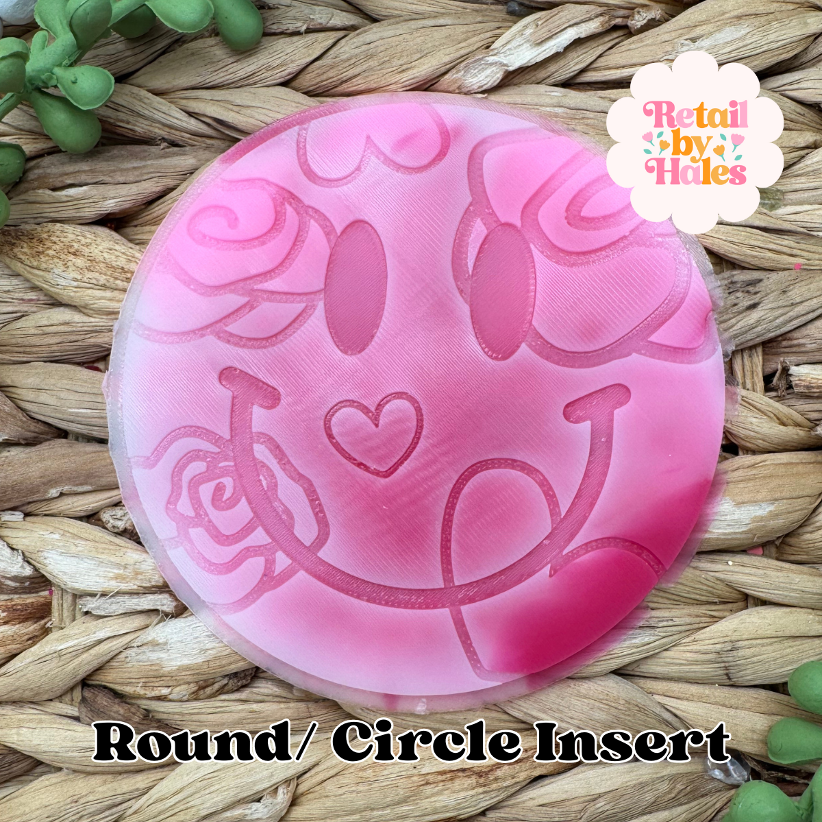 Valentine's Day Rose and Heart Insert for Circle Freshie Mold