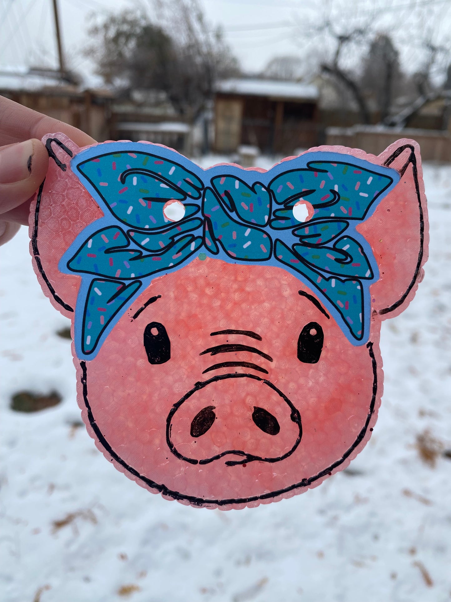 Pig with Bow Freshie