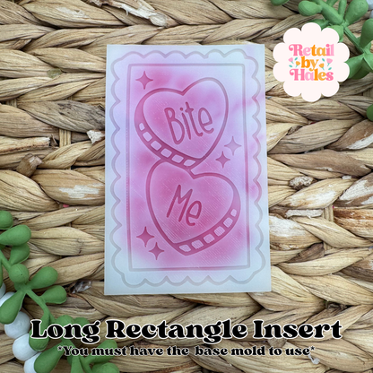 Bite Me LONG RECTANGLE Insert Freshie Mold