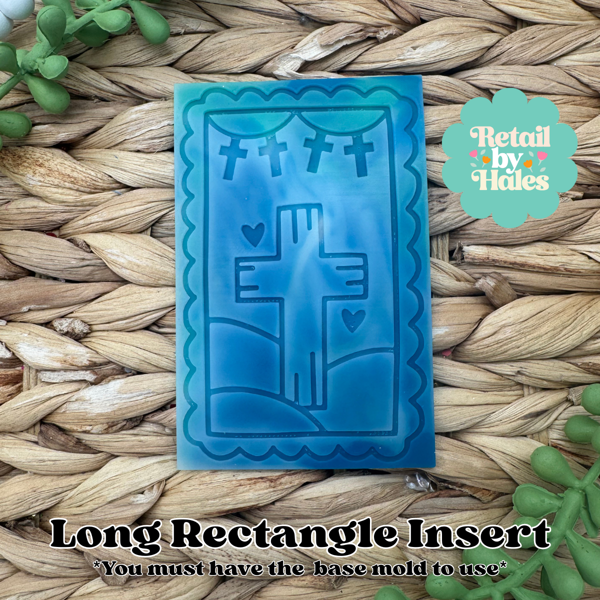 Cross on Hill LONG RECTANGLE Insert Freshie Mold