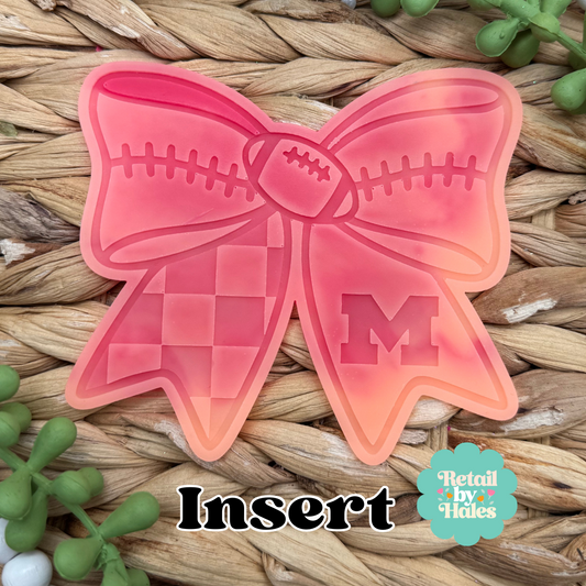 Michigan Football Bow Insert Freshie Mold