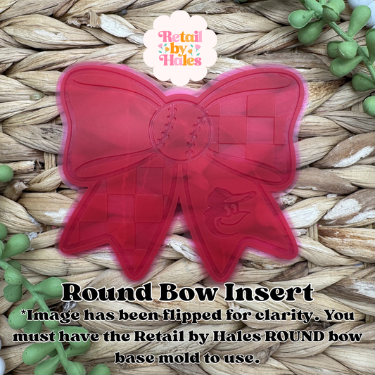 Baltimore Orioles Baseball Bow Insert Freshie Mold