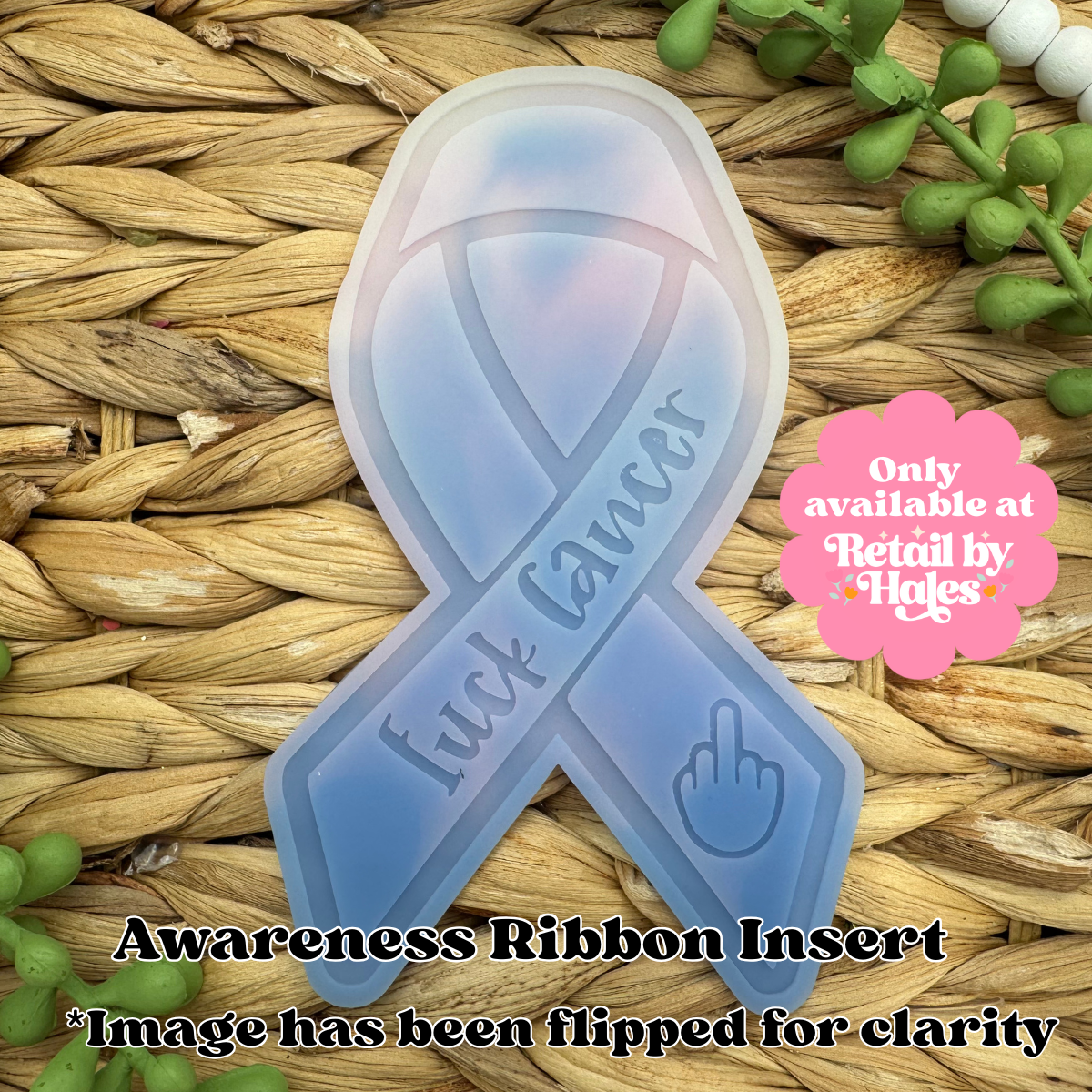 Eff Cancer Awareness Ribbon Insert Freshie Mold - Fuck Cancer