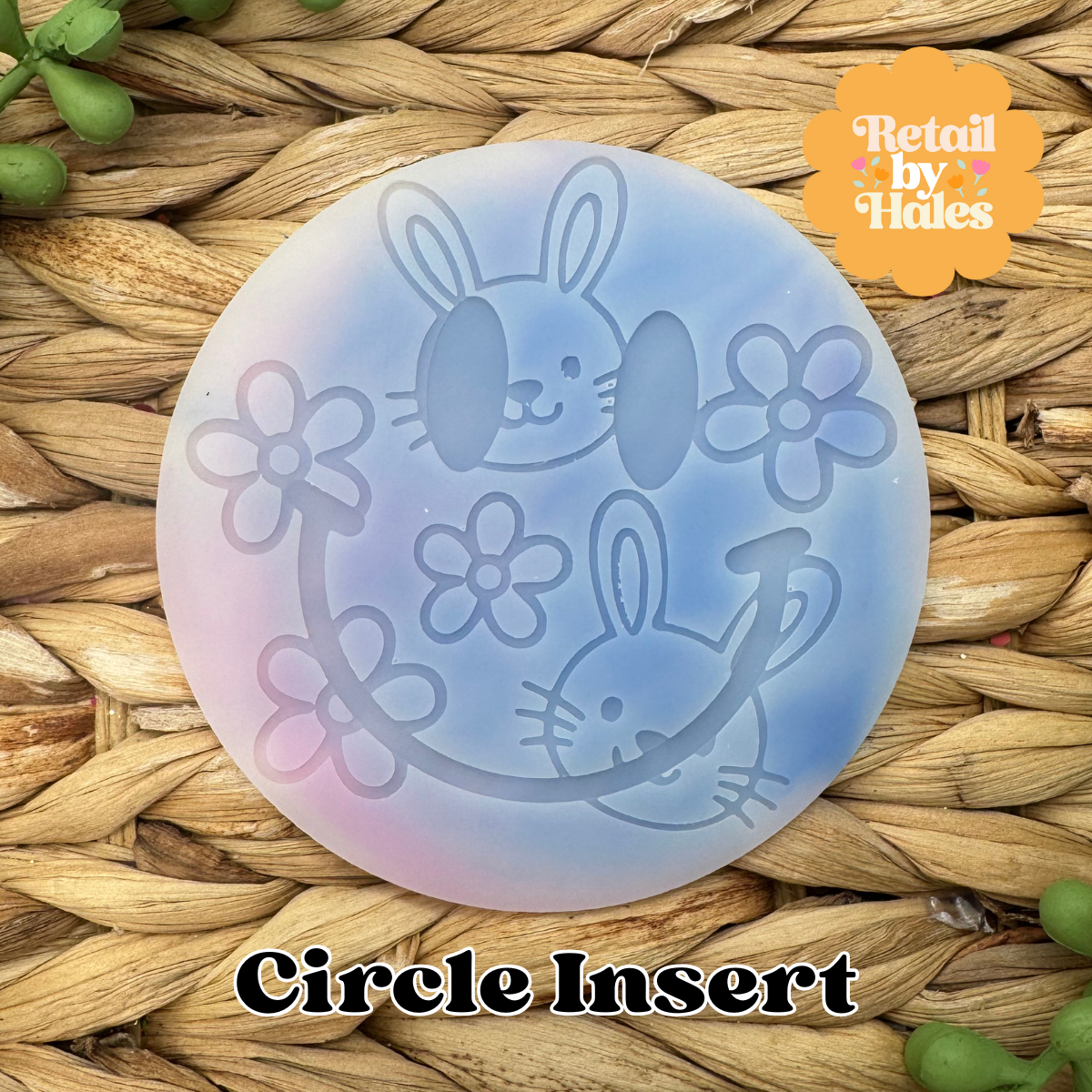 Bunny Smile Round Insert for Circle Freshie Mold