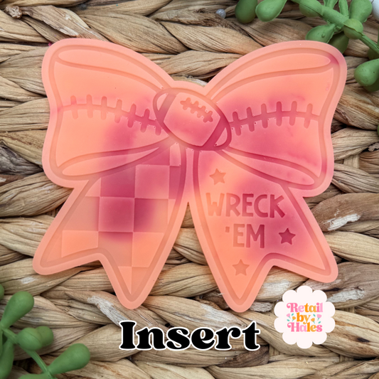 Wreck Em Texas Tech Football Bow Insert Freshie Mold