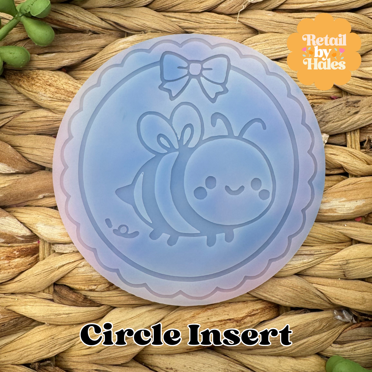 Bee in Frame Round Insert for Circle Freshie Mold