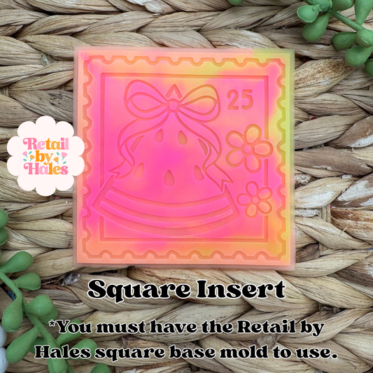 Watermelon Stamp Square INSERT Freshie Mold