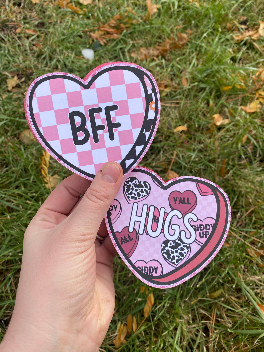 Patterned Conversation Heart Freshie