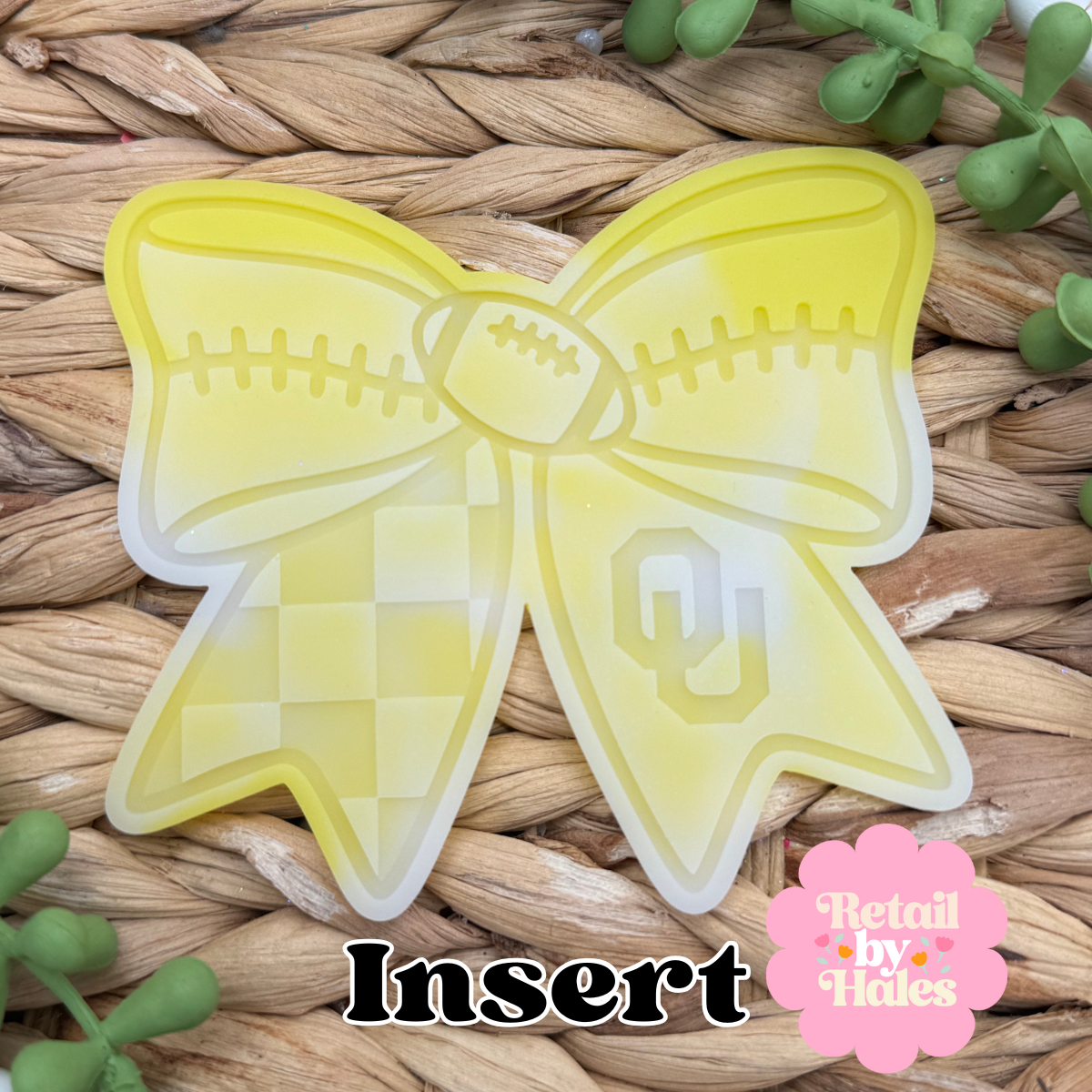 OU University of Oklahoma Football Bow Insert Freshie Mold