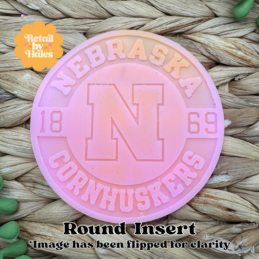 Nebraska Cornhusker Round Insert for Circle Freshie Mold