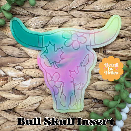 Leaves and Flowers Bull Skull INSERT Freshie Mold