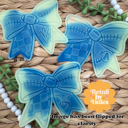 CUSTOM Football Bow Insert Freshie Mold