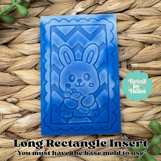 Bunny with Carrot Easter LONG RECTANGLE Insert Freshie Mold