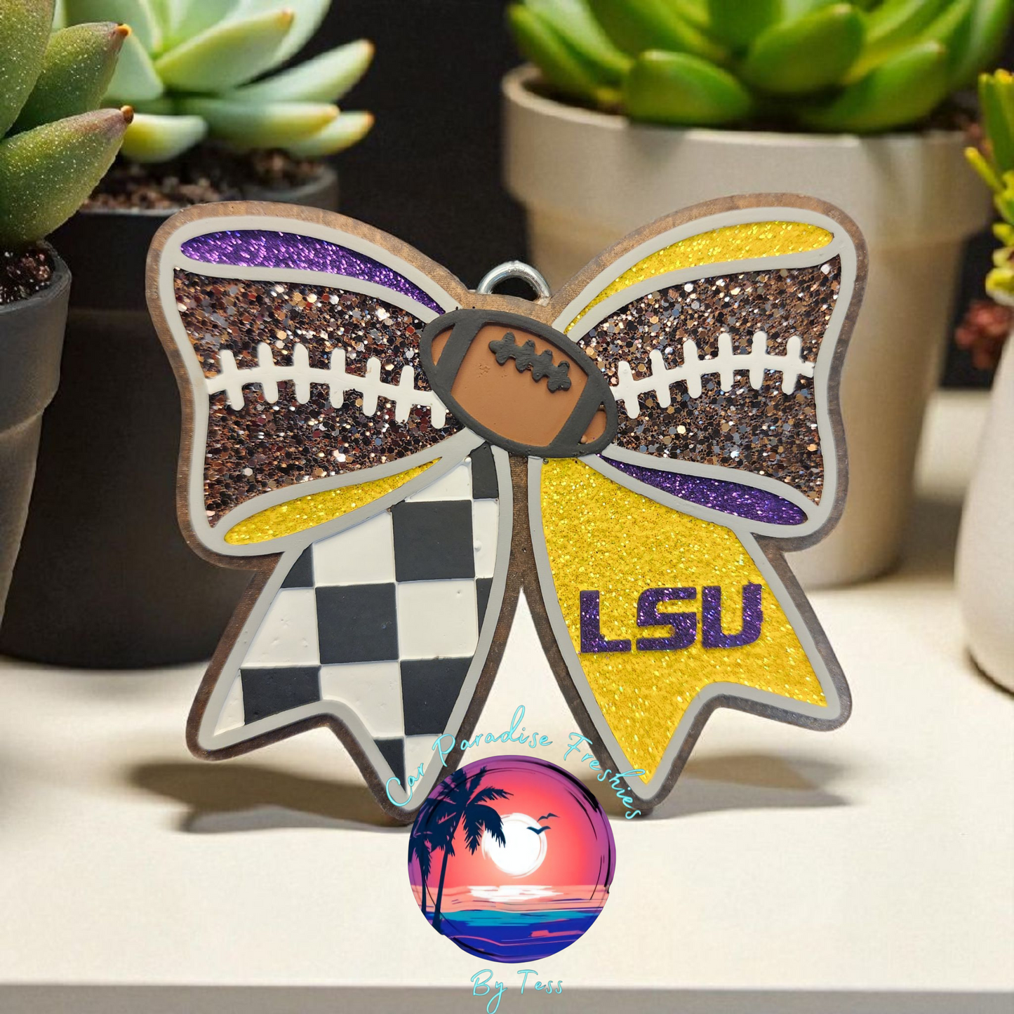 LSU Louisiana State Football Bow Insert Freshie Mold