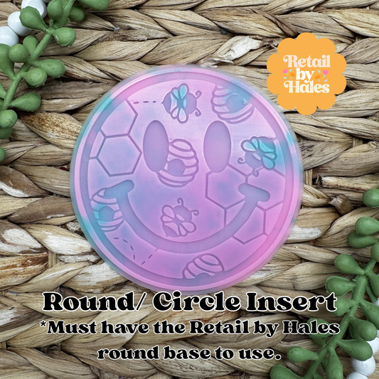 Bee & Honey Smile Round Insert for Circle Freshie Mold