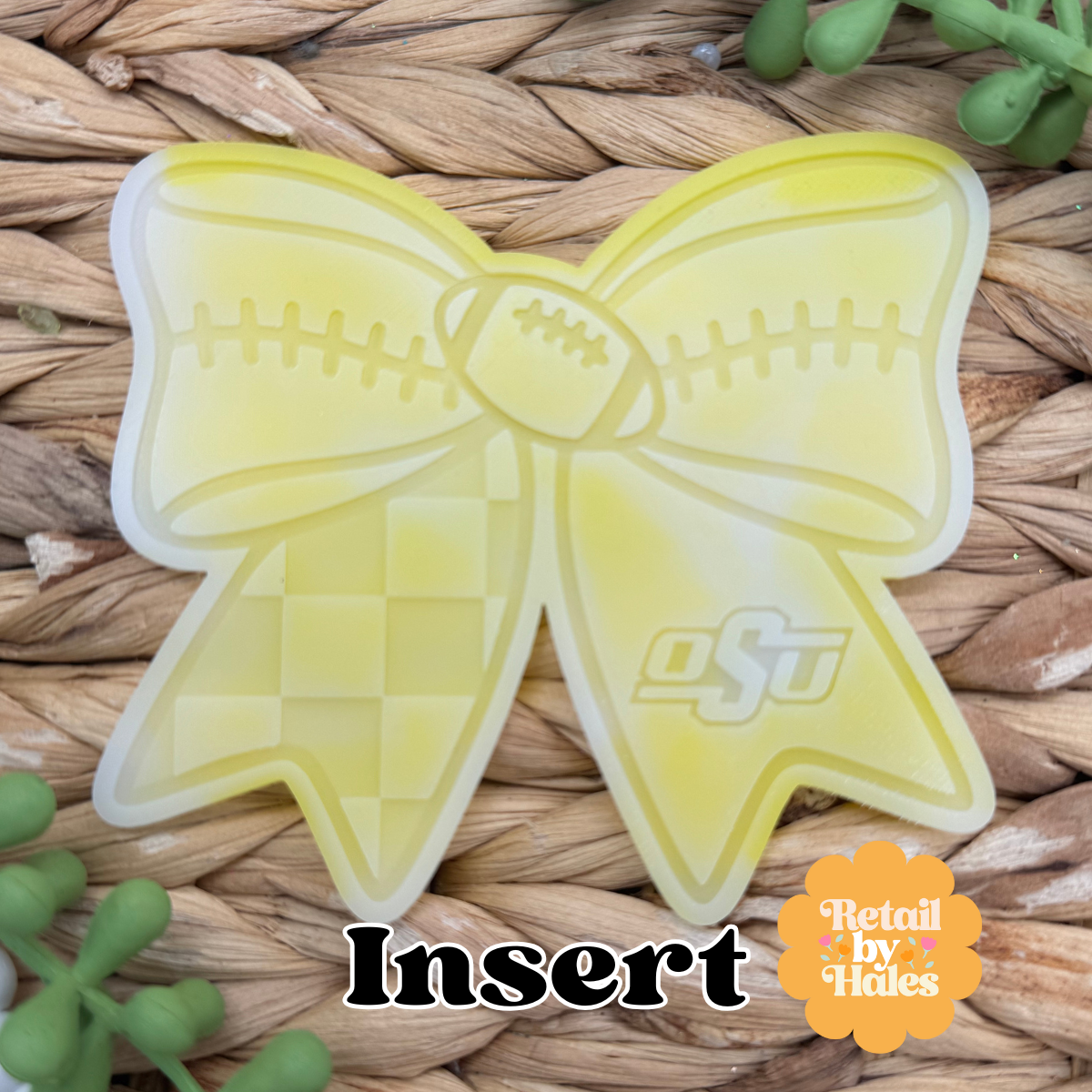 OSU Oklahoma State Football Bow Insert Freshie Mold
