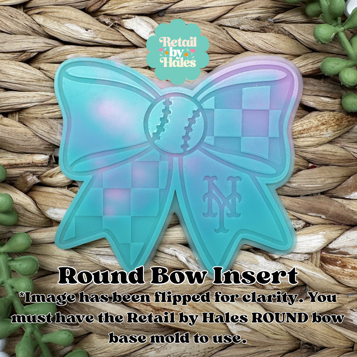 New York Mets Baseball Bow Insert Freshie Mold