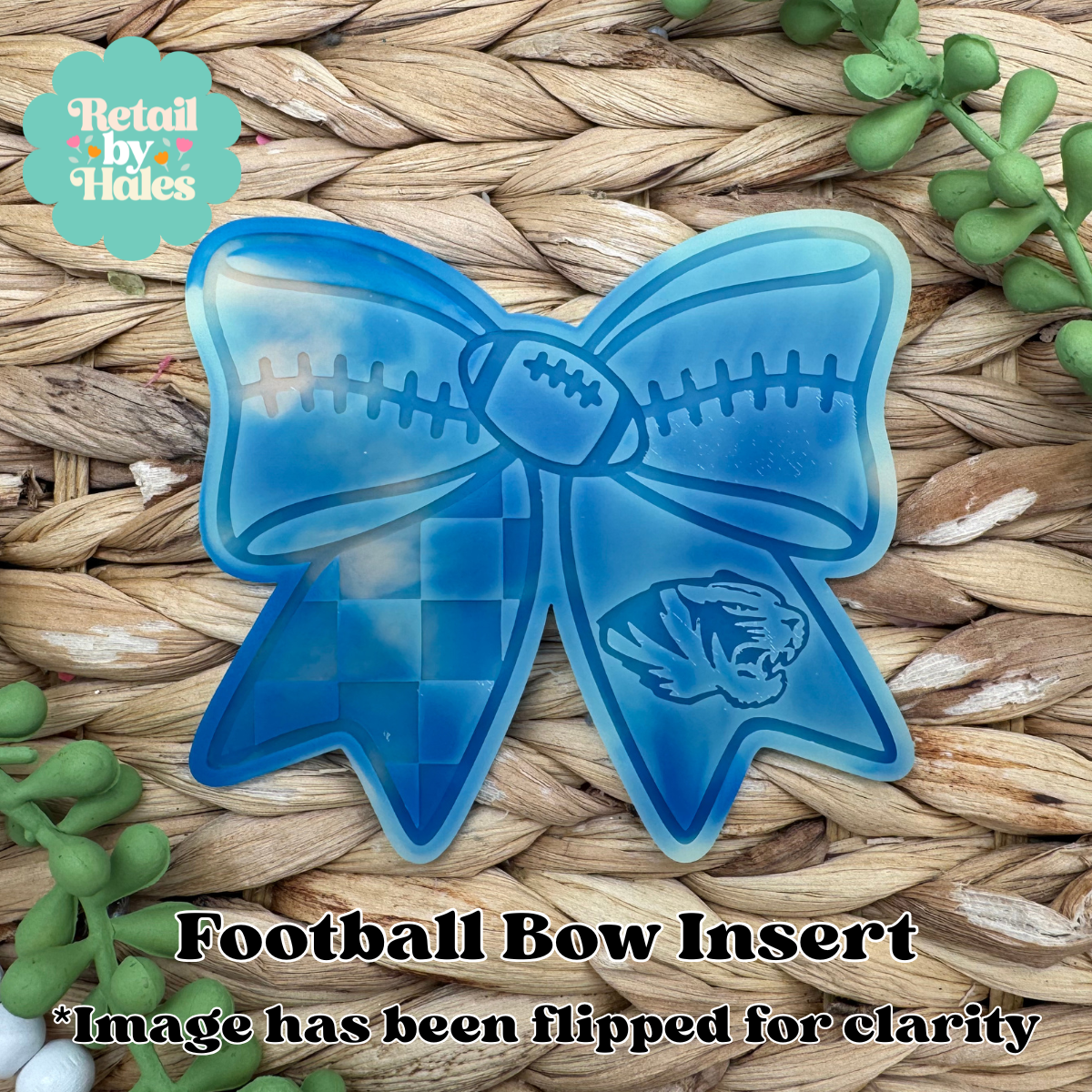 Tiger Football Bow Insert Freshie Mold
