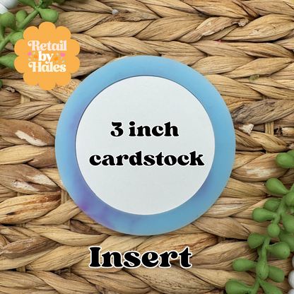 3 inch Cardstock Round Insert for Circle Freshie Mold