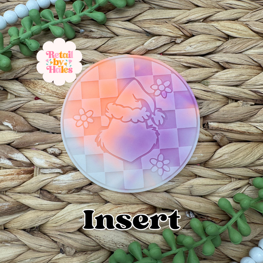Grouch and Flowers Round Insert for Circle Freshie Mold