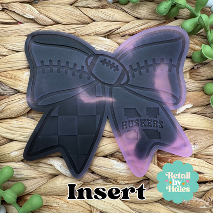 Nebraska Husker Football Bow Insert Freshie Mold