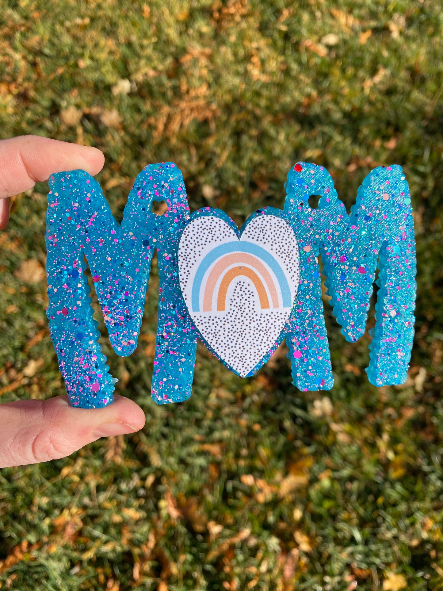 Mom Patterned Heart Freshie