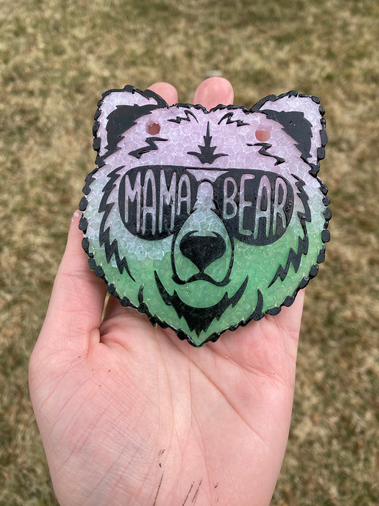 Mom Grizzly Bear- Colorful Freshie