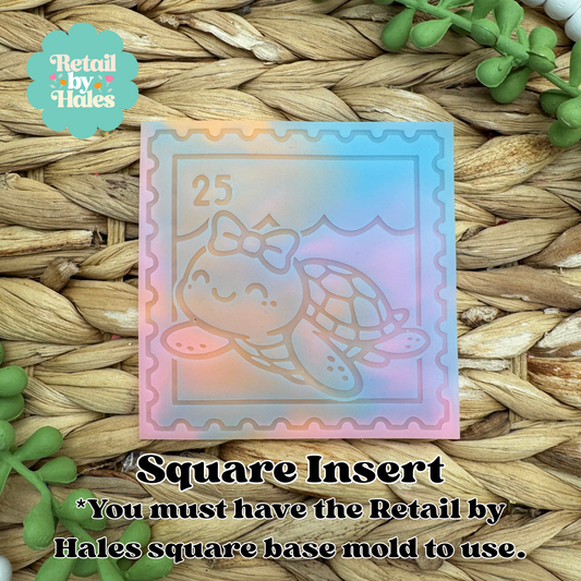 Turtle Stamp Square INSERT Freshie Mold