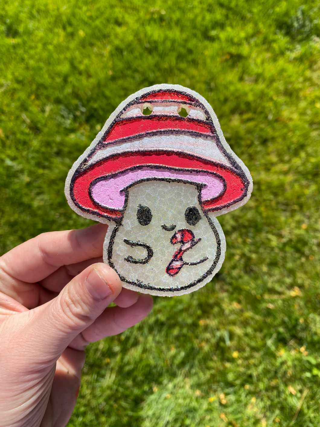 Candy Cane Mushroom Freshie