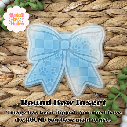 Paw Print Round Bow Insert Freshie Mold