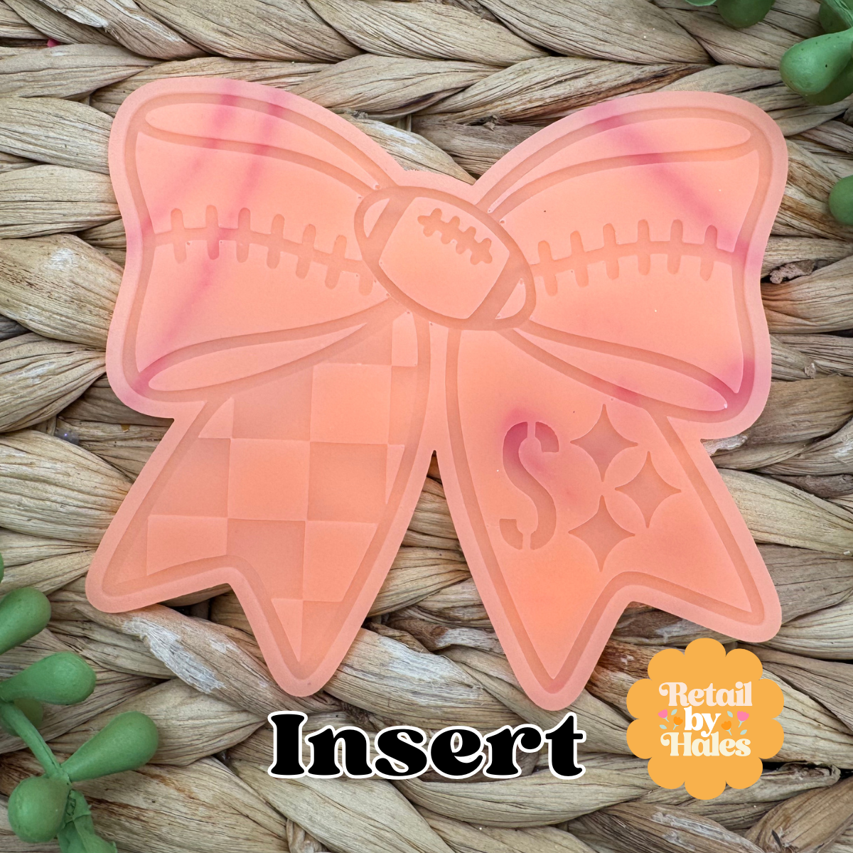 Steelers Pittsburgh Football Bow Insert Freshie Mold