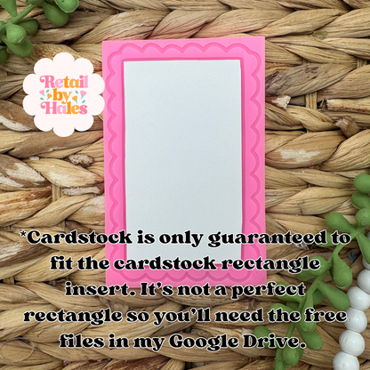 Blank for Cardstock LONG RECTANGLE Insert Freshie Mold
