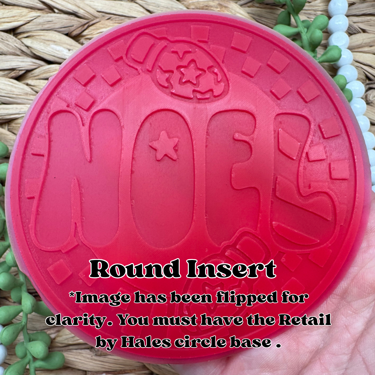 Noel Round Insert for Circle Freshie Mold