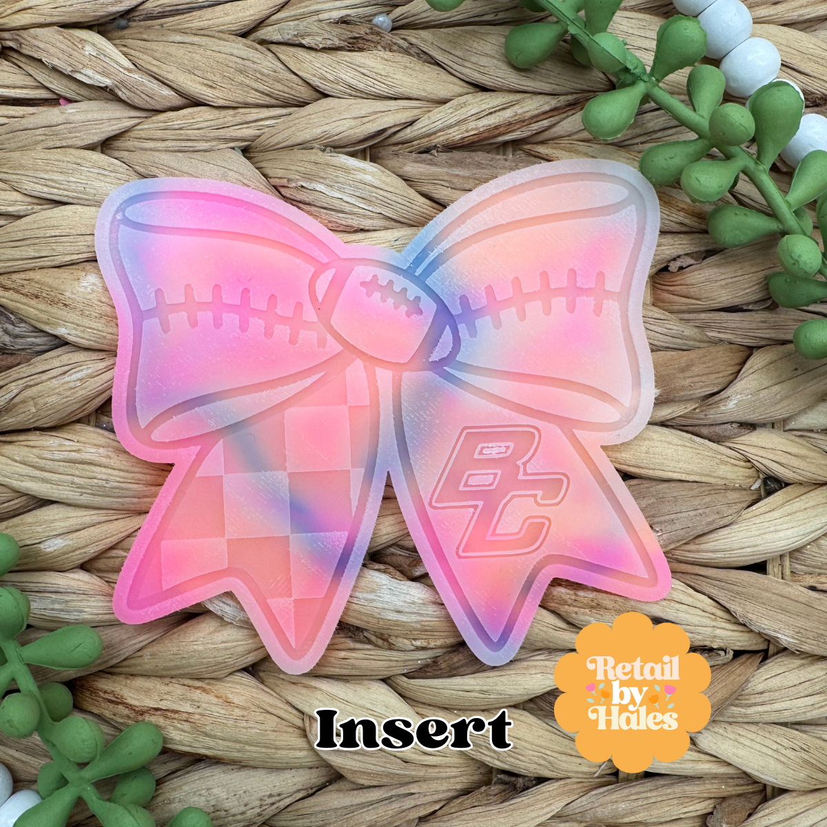 CUSTOM Football Bow Insert Freshie Mold