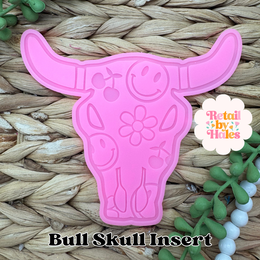 Cherries & Smiles Bull Skull INSERT Freshie Mold