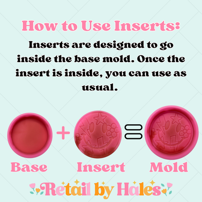 Lightning and Flower Smile Round Insert for Circle Freshie Mold