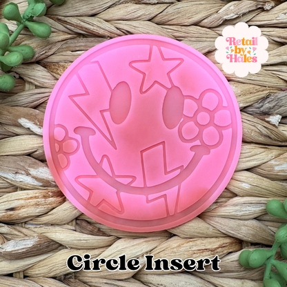 Lightning and Flower Smile Round Insert for Circle Freshie Mold