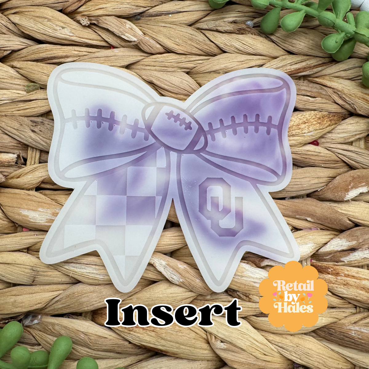 OU University of Oklahoma Football Bow Insert Freshie Mold