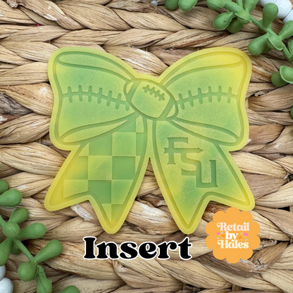 FSU Florida State Football Bow Insert Freshie Mold