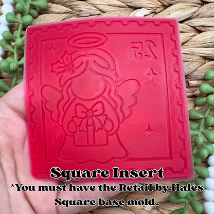 Angel Christmas Stamp Square INSERT Freshie Mold